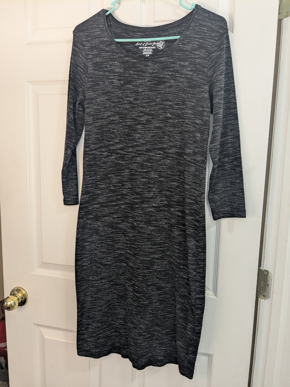 H&M Dark Gray Heather Long Sleeve Knit Dress